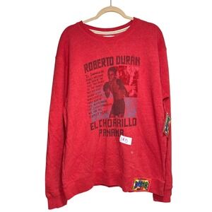 Roots of Fight Roberto Duran El Chorrillo Panama Sweatshirt Red Mens XL HHT